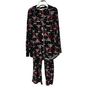 Soma Pajama Set Embraceable Soiree Size S Short Martini Glass Holiday New Years